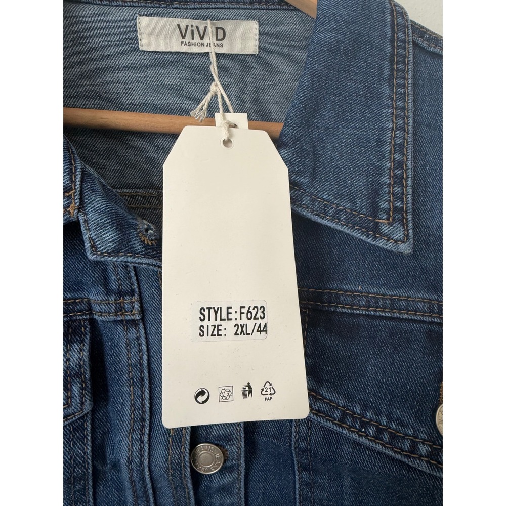 Women's Vivid Fashion Denim Jacket – Size 2XL – NWT - Picture 4 of 6